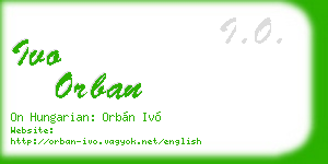ivo orban business card